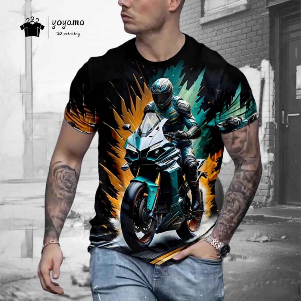 Street Men's T-Shirt Summer Trend Breathable Men's Top Fashion Style 3D Print Men Short Sleeved Tee Retro Casual Men's Clothing