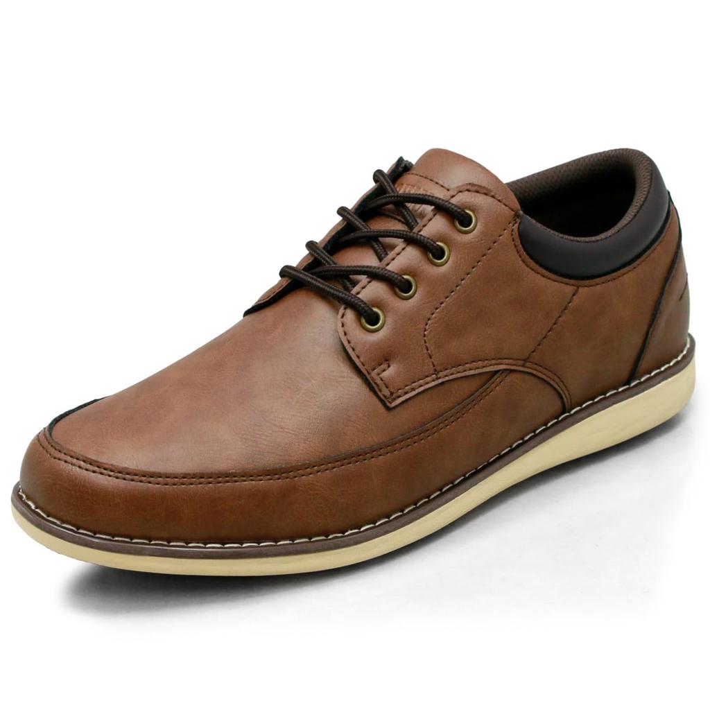 Edwin Leather Waterproof Casual and Business Lightweight Size Men's Sneakers, Shoes, Sole, Slip-Resistant, Lace-Up Oxfords, Brown, 28.0 (edm459)