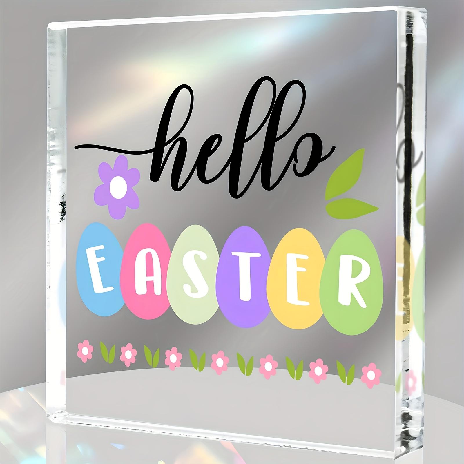

2D Flat Acrylic Easter Egg Decoration, Indoor and Outdoor Decoration - No Battery/electricity Required, Free Day Decoration, Shop Decoration, Durable 10*10CM