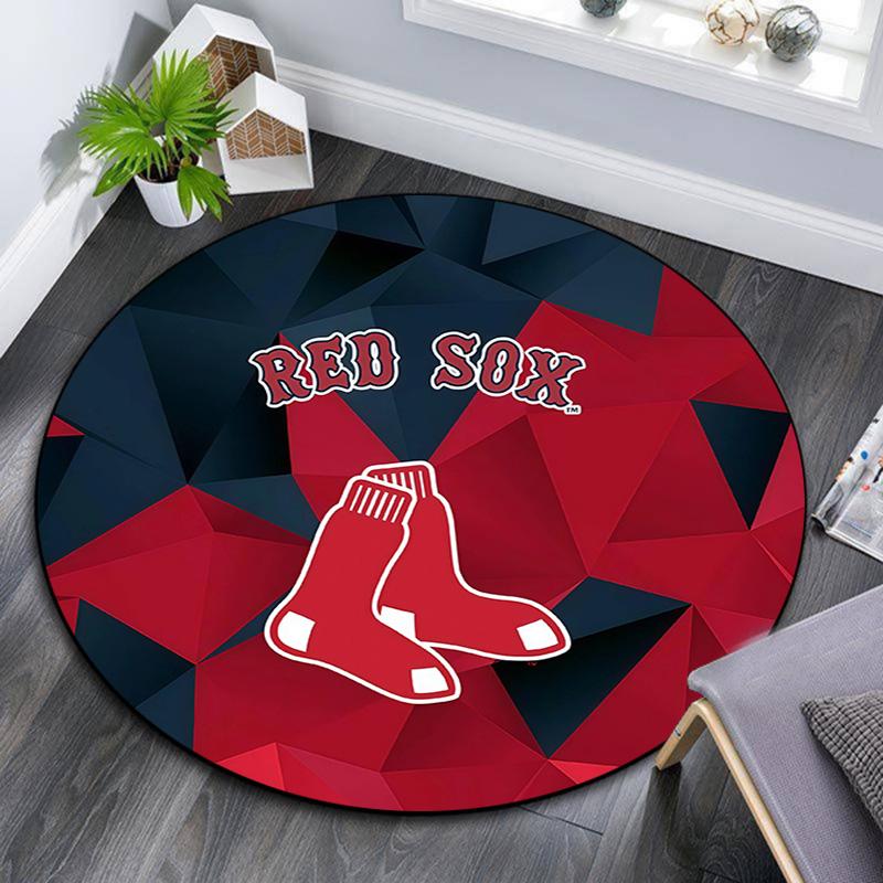 Boston Red Sox2,Round Area Rug,Carpet Rug for Living Room Bedroom Sofa Playroom Decor,Non-slip Floor Mat