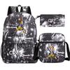 Football Star Cr7 3Pcs Boy Girl Back To School Book Bags, Student Shoulder Bag Pencil Case Backpack, Teenagers Mochila Men Women