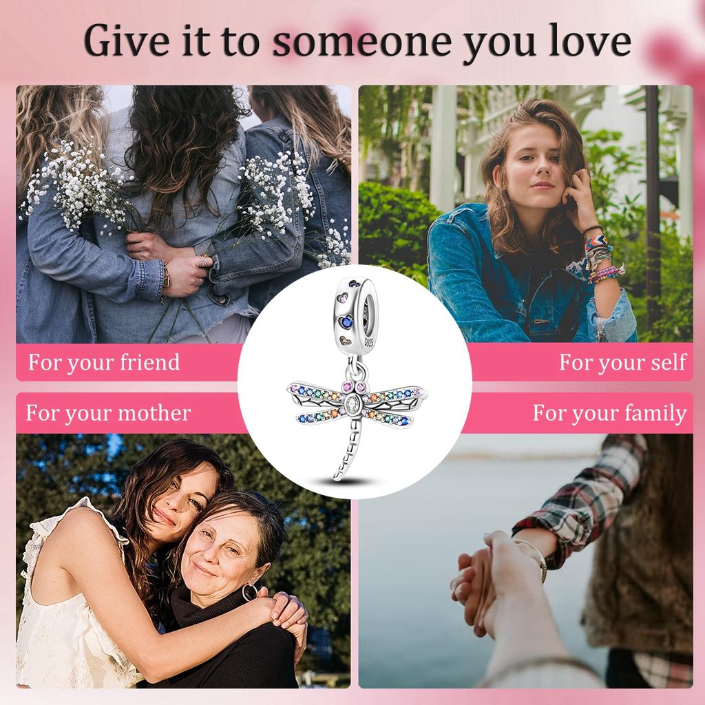 New In Copper Summer Dragonfly Pendant Charms Jewellery Fit Original Bracelet For Women Diy Gift