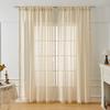 Vintage Curtain Rod Cotton Linen Curtain Tassel Beige Living Room Balcony Sheer Curtain