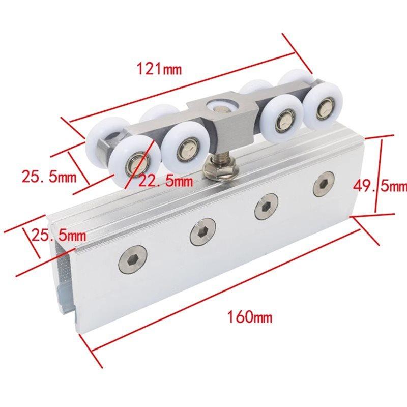 Premium-Silent Caster 8 Rounds For Glass Hanging Wheels For Glass Sliding Door Rollers For Bedroom Meeting Room Wardrobe Doors