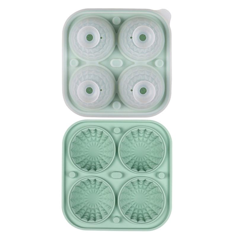 Ice Cube Tray for Freezers 4 Grid Silicone Molds Square Round Ice Makered for Whiskeys Cocktails Bar Tool Easy To Release