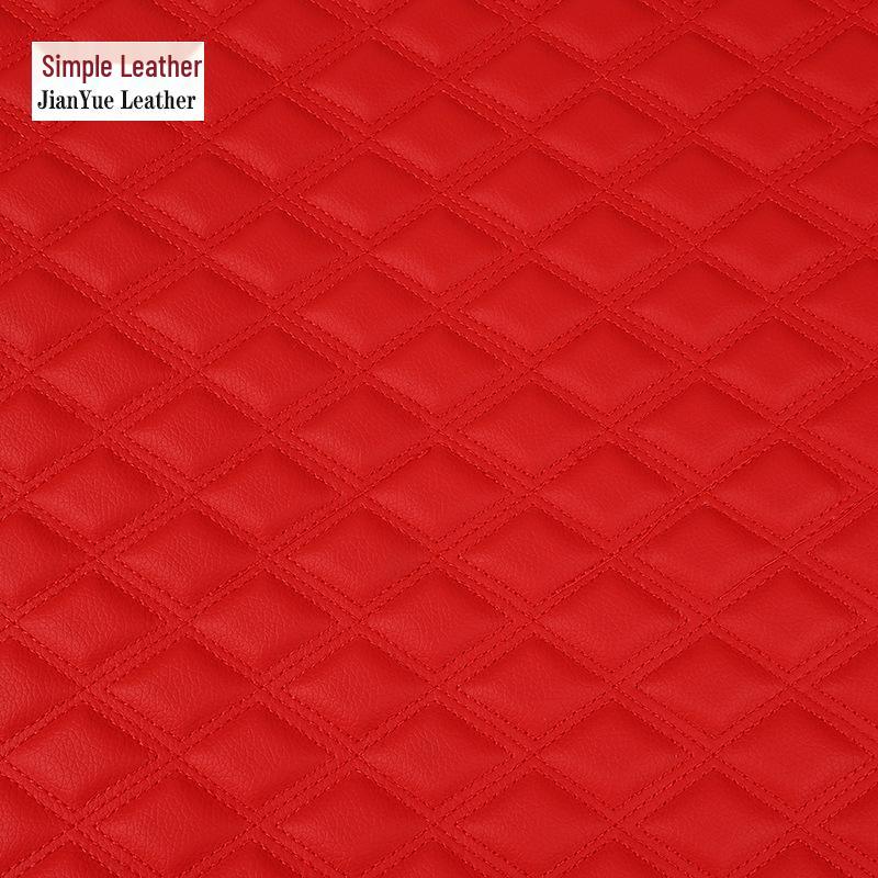 Diamond Pattern Quilted Computer-Embroidered Cotton Leather Textile