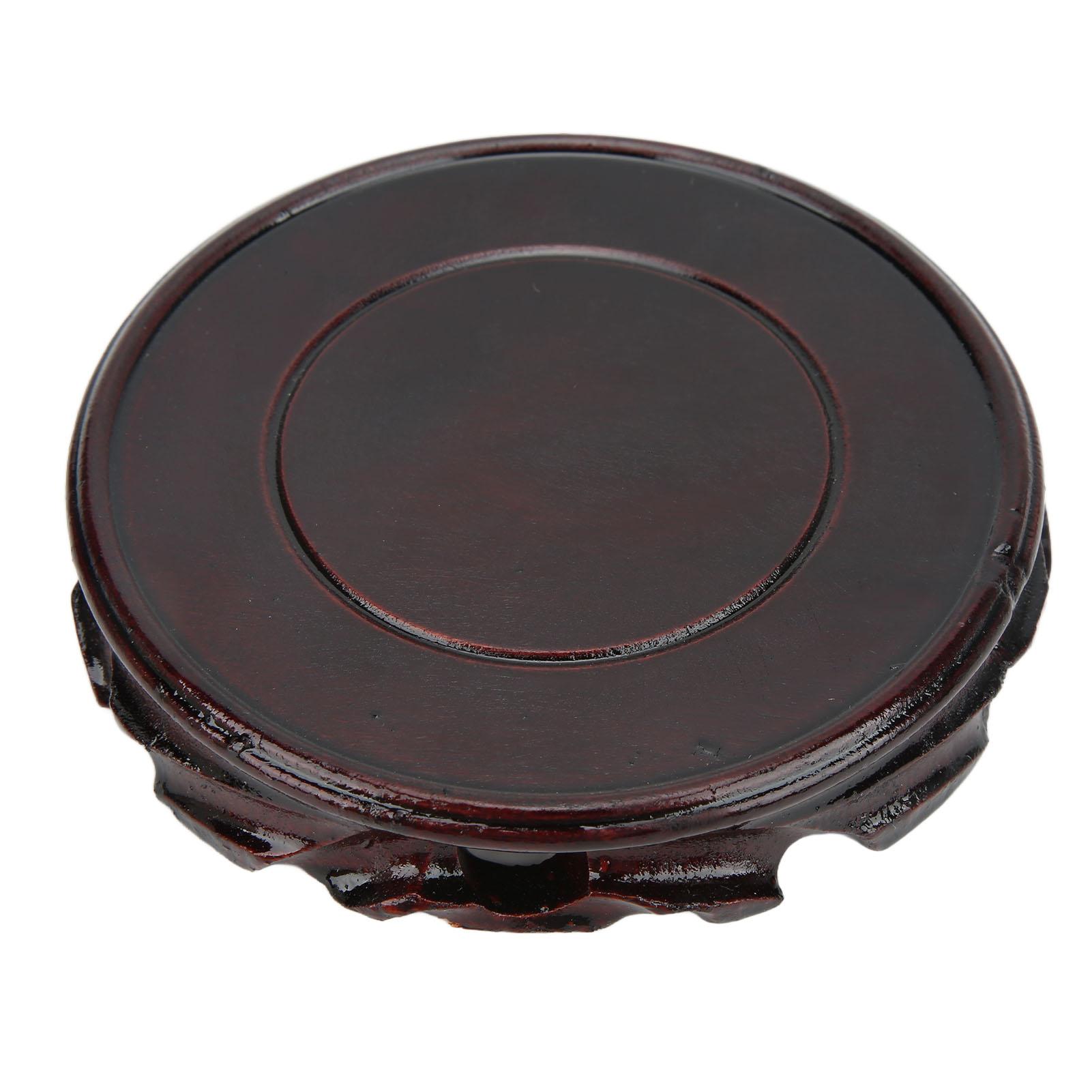 Круглая деревянная основа Многофункциональная Ретро Резьба Элегантная деревянная подставка для демонстрации для домашнего декора Подарок