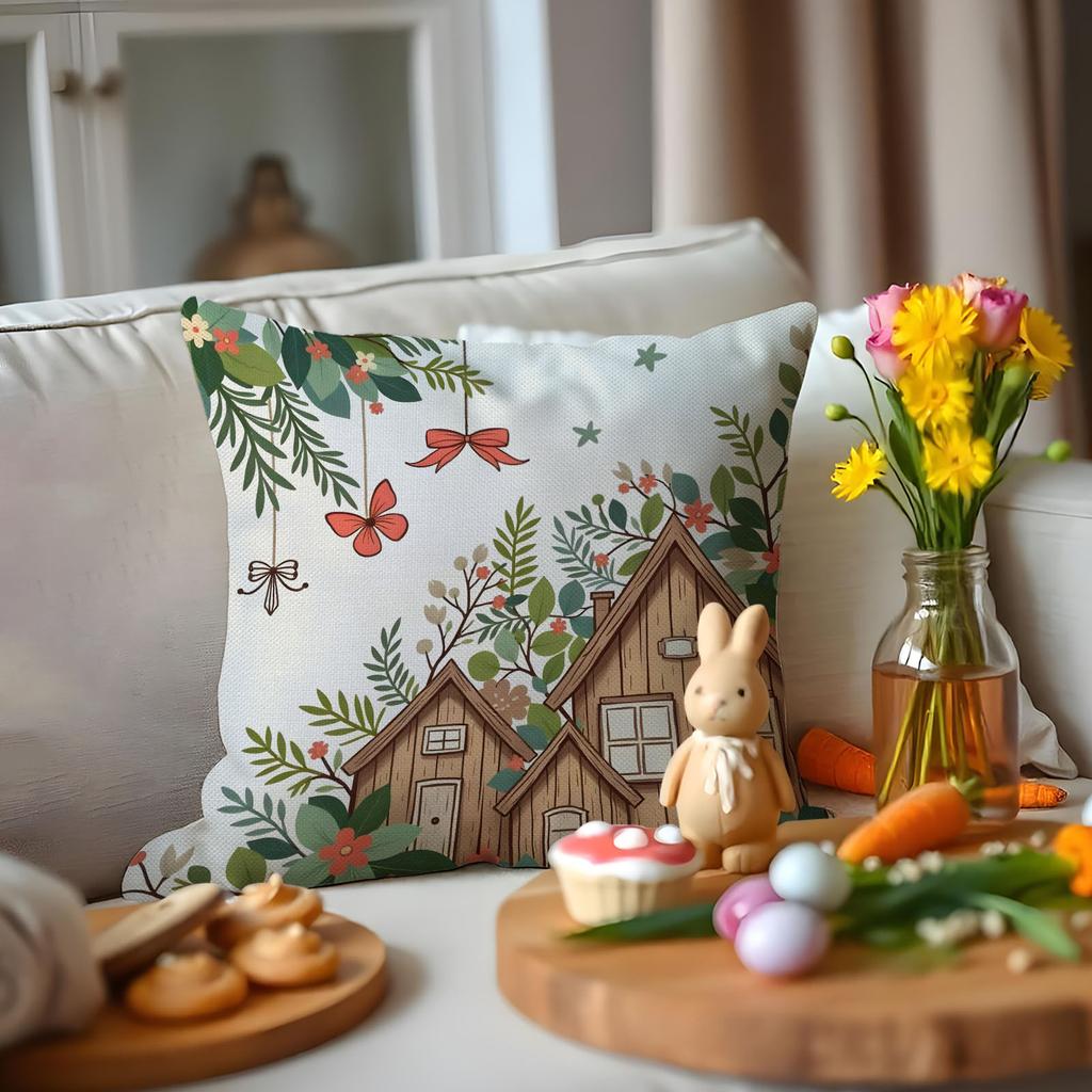 Sofa Pillow Spring Decoration Plant Print Pillow Living Room Simple and Comfortable Seat Cushion