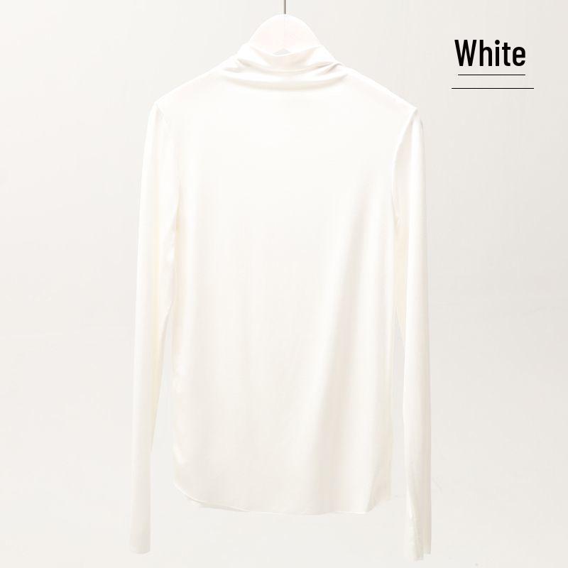 

Женский облегающий топ с длинным рукавом из модала с полувысоким воротником для весны и осени M (75-95 jin)