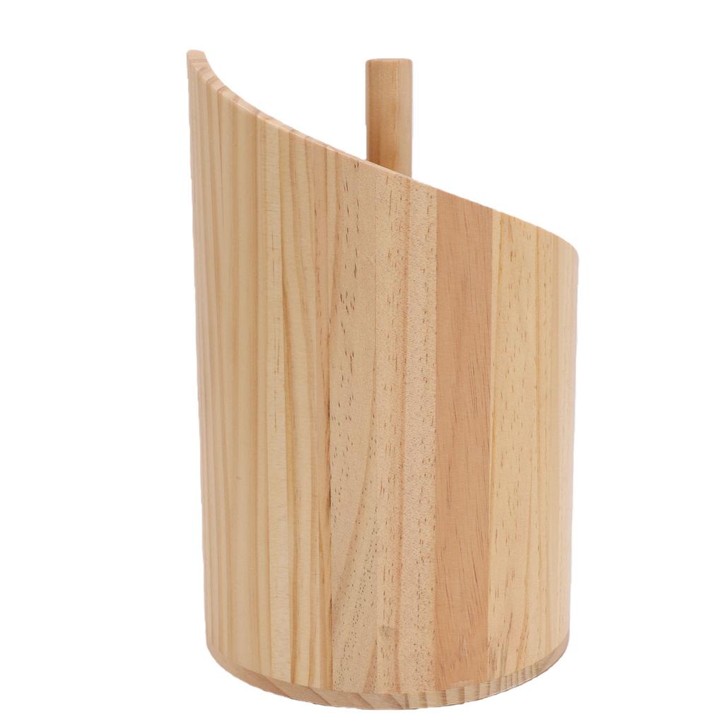 Wooden Paper Towel Holder Countertop Freestanding Paper Towel Dispenser Stand with Round Base for Kitchen Dining Table