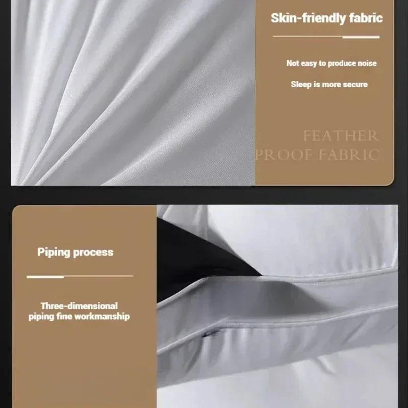 1PC Luxury White Goose Down Pillows Down-proof King Queen 100% Cotton Bedding 3D Style Rectangle Pillow for You Lover Gift