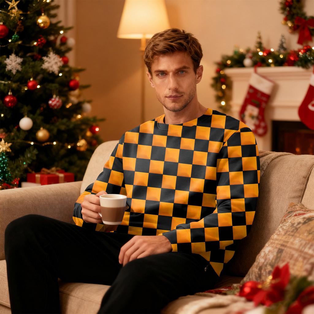 Herren Rundhals Fleecegefüttert Dick Warm Sweatshirt