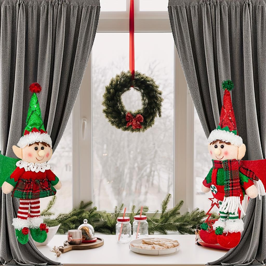 Elf Curtain Hooks Christmas Decorations for Home Window Party Decor
