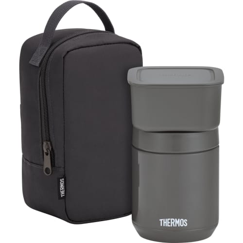[Dishwasher compatible model] Thermos Vacuum Insulated Soup Lunch Set 400ml Dark Gray Soup Jar/Container Set JEE-800 DGY