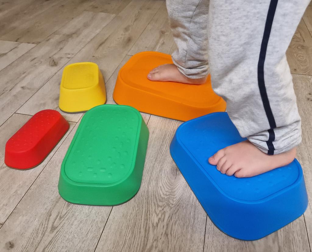 Sensory Path River Stones Children Balancing Stones Stepping Stones for Children Motor Skills and Coordination Colorful 6 Pcs