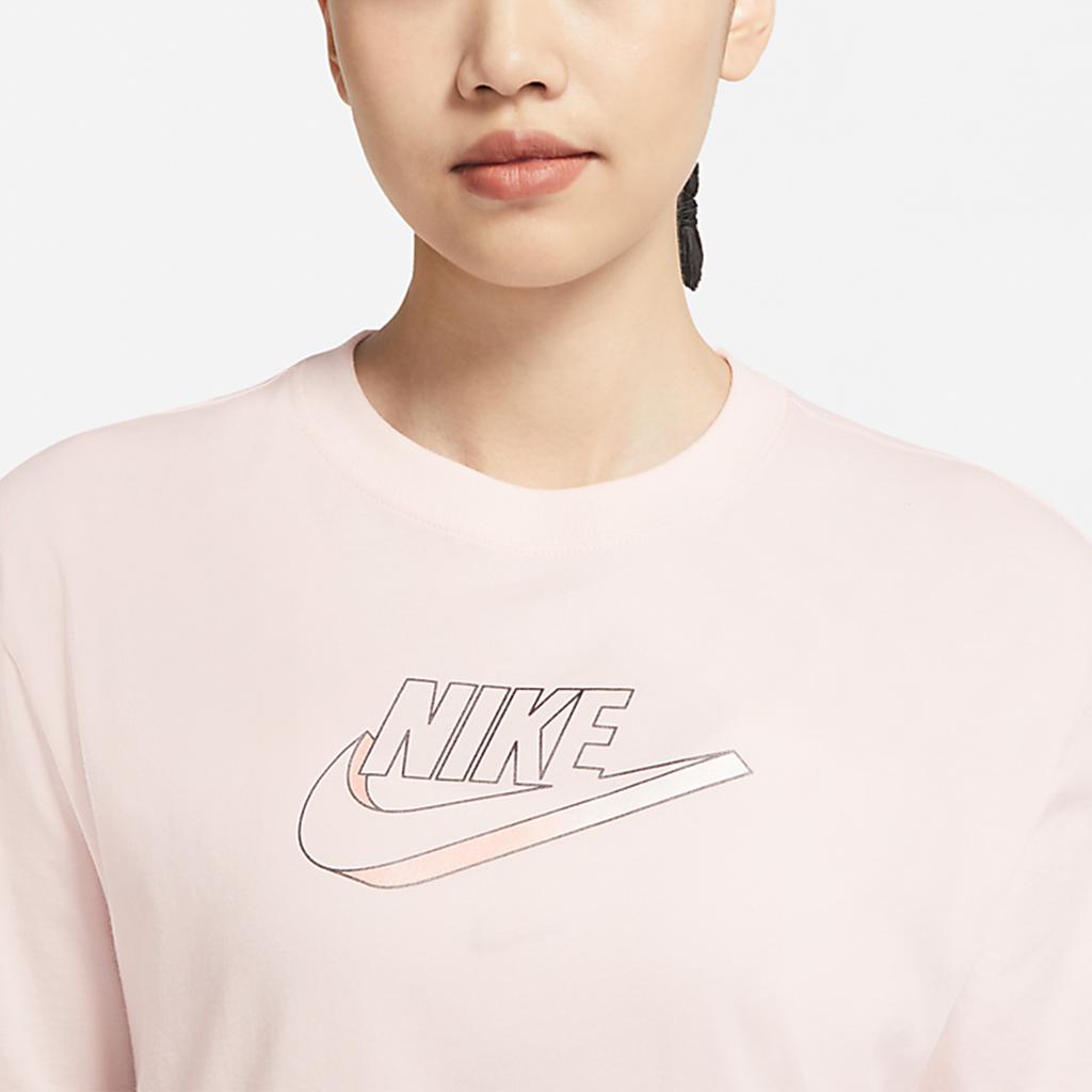 Nike As W Nsw Gx Dress Ftra American Vintage Casual Sports Breathable Letter Print A-Line Comfortable Short Sleeve Dress Women Dresses Pink DD5783-640