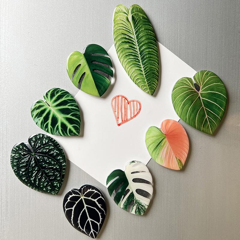 Fridge Magnet Stickers Simulate Leaves Shape Message Memo Paper Fixed For Home Office Work Education Supplies