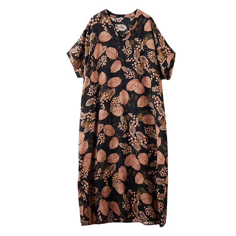 

XITAO Short Sleeve Print Dress ZMY1124 One Size чёрный