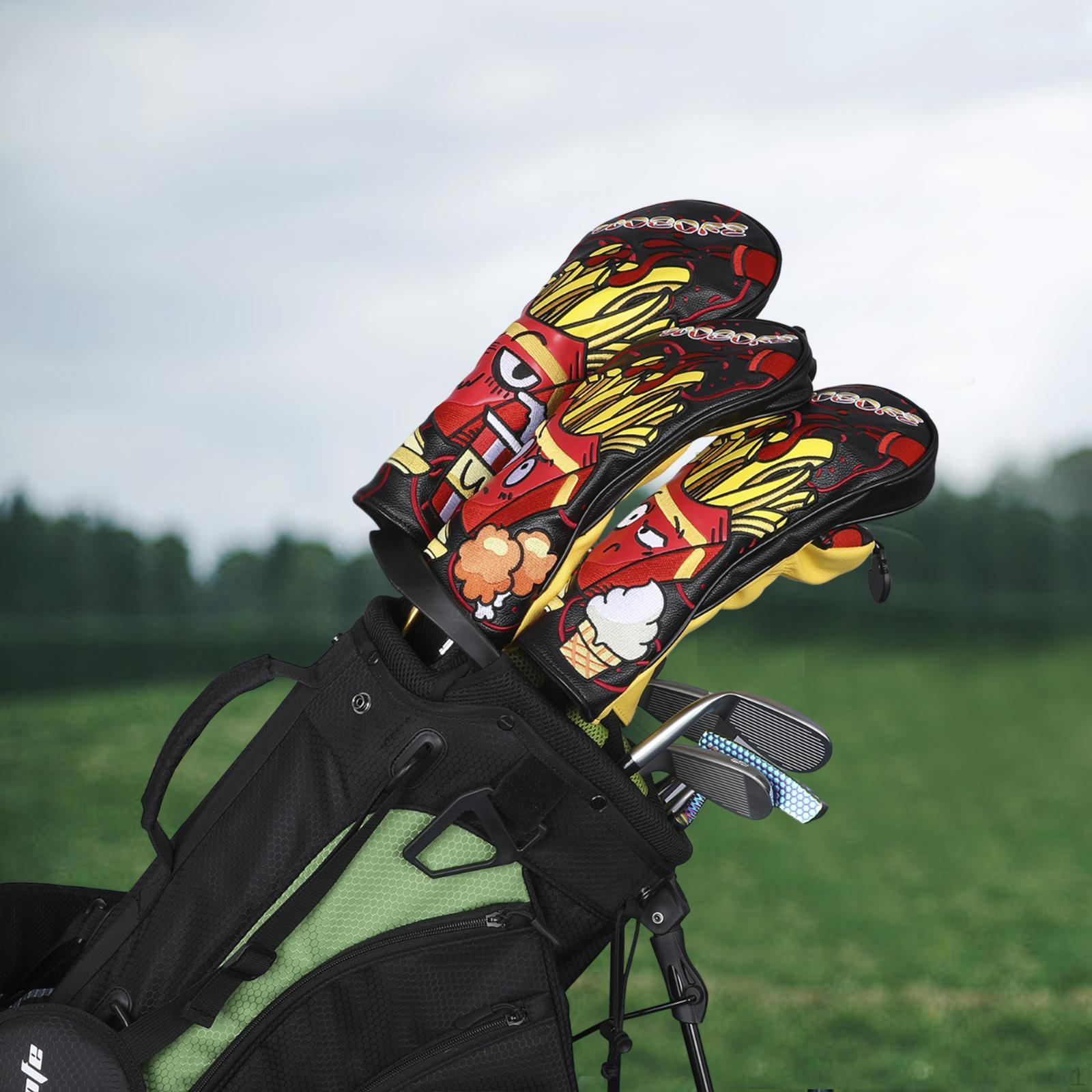 

4 шт. чехлы для клюшек для гольфа деревянные чехлы для тренировок чёрный