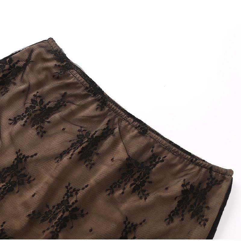 Sexy Liebsten Spitze Druck Röcke Sets Frauen Durchsichtig Crop Top Langen Rock Passenden Set Weibliche Nacht Club Party Zwei stück Anzug