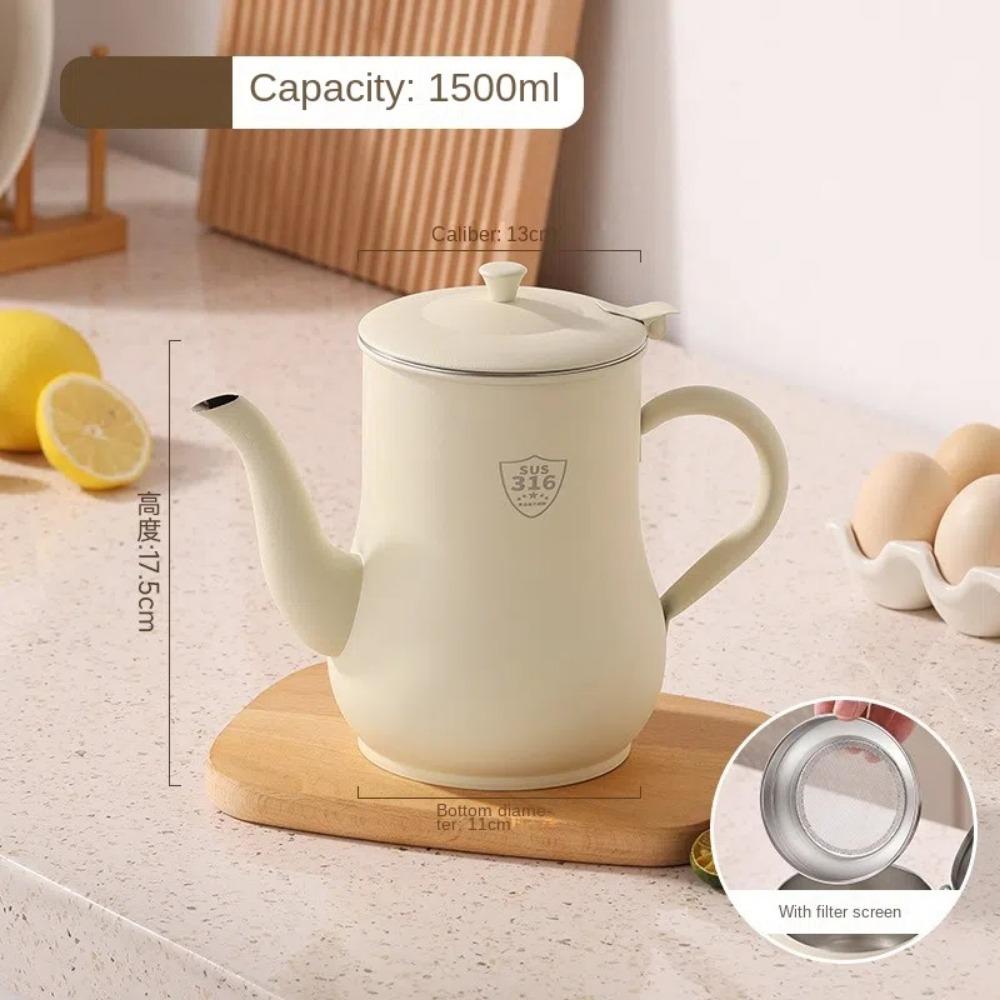 Haushalts-Öltopf Edelstahl mit Filter Ölspender Flasche Weiter Mund Große Kapazität Ölaufbewahrungsbehälter