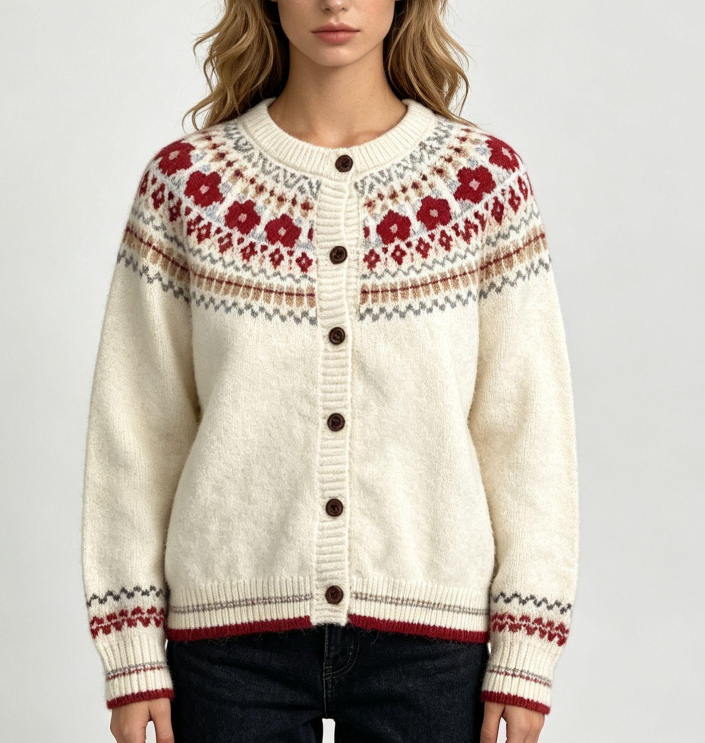 Fair Isle Cardigan for Women Vintage
