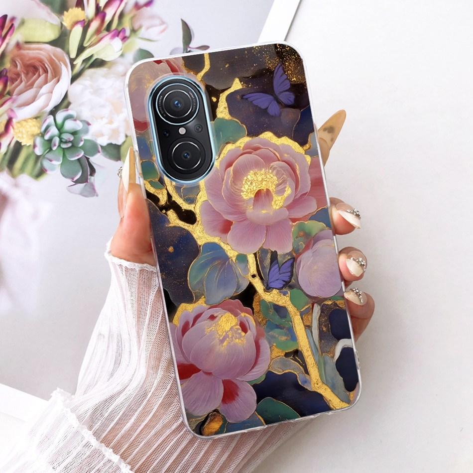 For Huawei Nova 9 SE Nova9 Cute Flower Butterfly Cat Painted Case For Huawei Nova 9 9SE Soft Silicone TPU Phone Cases