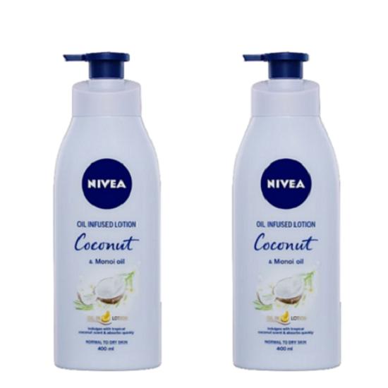 Nivea Öl-infundierte Lotion Kokosnuss- & Monoi-Öl, 400ml, 2 Einheiten