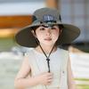 Cappello per Bambini Traspirante Protezione UV Cappello a Secchiello con Ventola Solare Ampia Visiera Protezione Collo Cinturino Regolabile Attrezzatura Estiva per Esterno