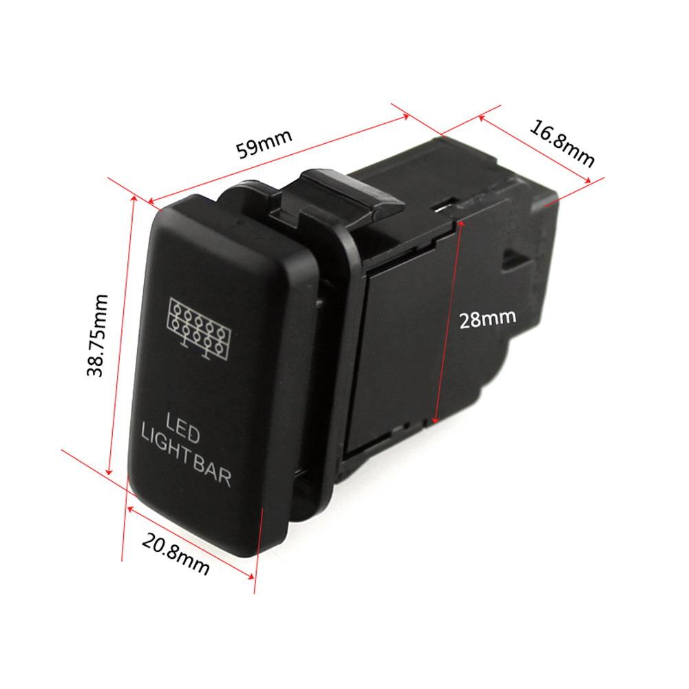 12V Albastru 2LED Înlocuire Auto 2 Moduri ON-OFF Comutator Lumină LED cu Buton Apăsător