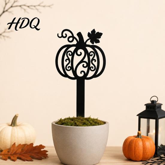 Witch Hat Flower Pot Decor 5Pcs Halloween Planter Stakes Acrylic Garden Sign for Outdoor Yard Lawn Backyard Indoor Potted Plant Accessories