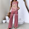 New European and American women's clothing spot explosion sleeveless casual double-layer vest plus pants set two-piece set