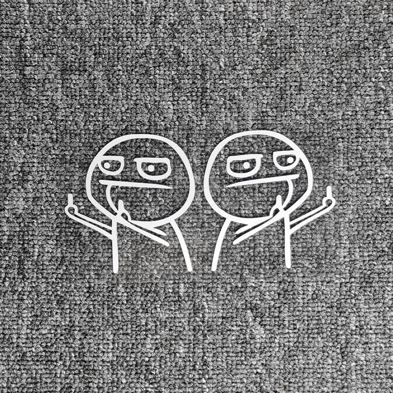 2 STÜCKE Autoaufkleber Mittelfinger Spott Lustige JDM Laser Reflektierende Dekoration Für Kofferraum Windschutzscheibe Stoßstange Motorrad Helm D25