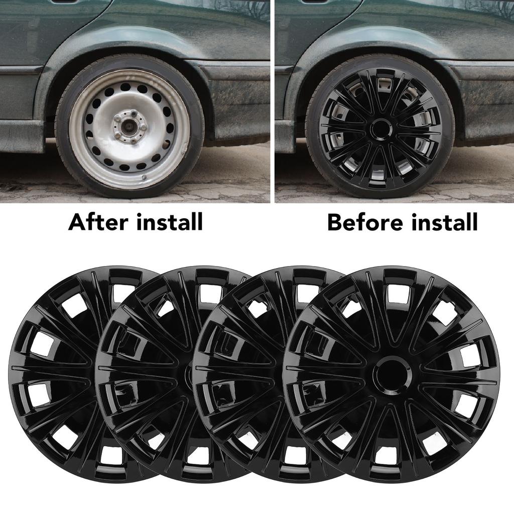 4Pcs 17in Car Hub Cap Sporty Look Protective Easy Installation Wheel Hub Cap Cover for Focus Transit