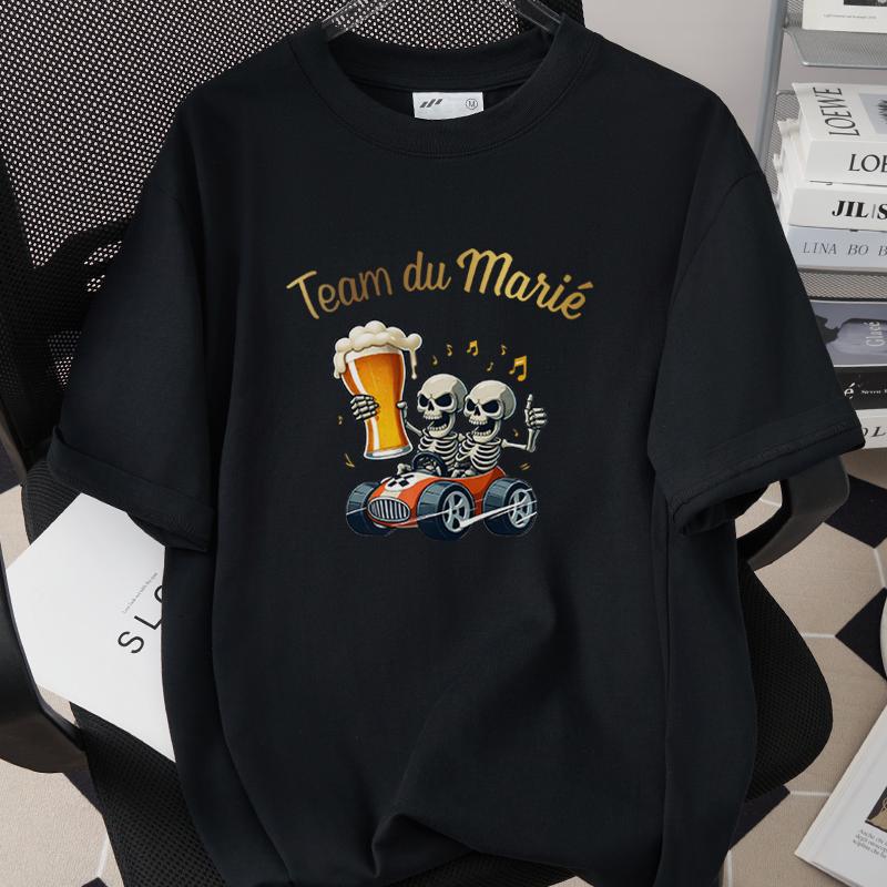 Future Groom Team Groom Short Sleeve Tees 260G 100 Cotton Tshirts French Mens EVG Single Farewell Wedding Party Tops M13