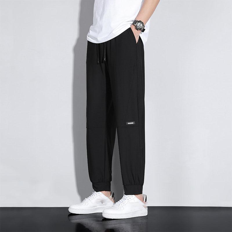 Men High Elastic Sweatpants Large Size Gym Joggers Running Quick Drying Sports Pants Men Clothing