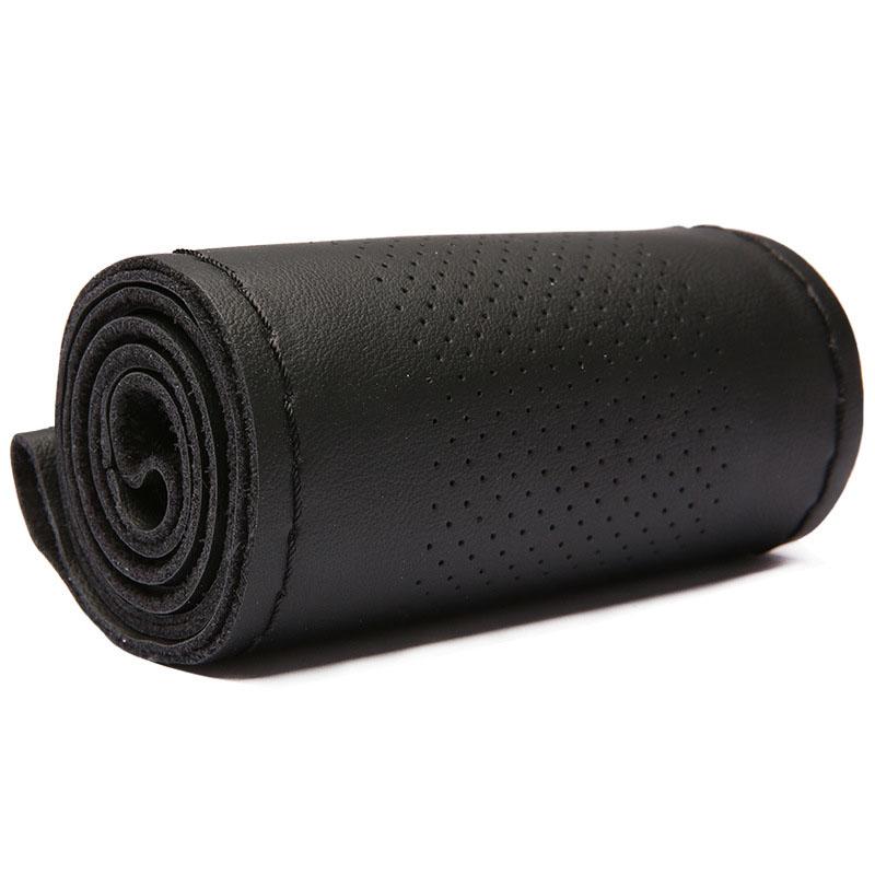 38cm 15inch Auto Stuurwielhoes Nappa Toplaag Koeienhuid Echt Leer Wiel Vlecht Cover Handgestikt Zachte Autoproducten