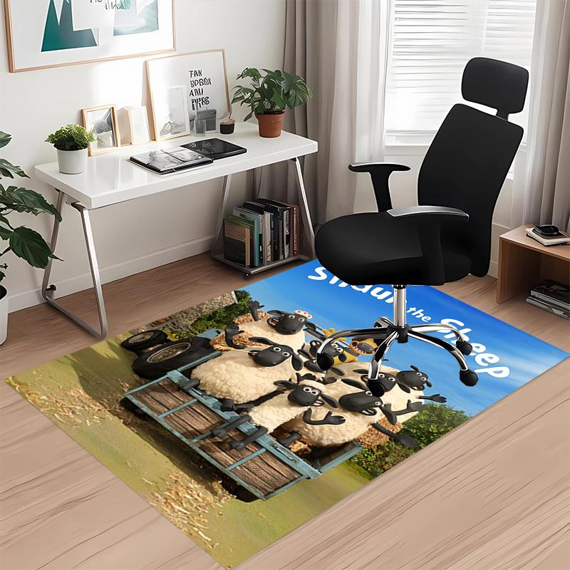 Shaun the Sheep Printed Carpetrugfor Office Chair Living Room Bedroom Kitchen Room Decor Gifts
