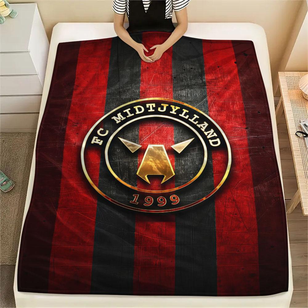 FC Midtjylland logo FlAannel Blanket, High quality Comfortable for All Seasons, Home Decor, Warmth and Comfort