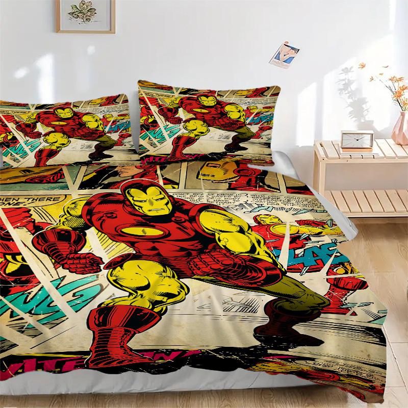 Iron Man Comic Panels Print 3Pcs Bedding Setduvet Cover With 2 Bedropillowcase Home Birthday Gift