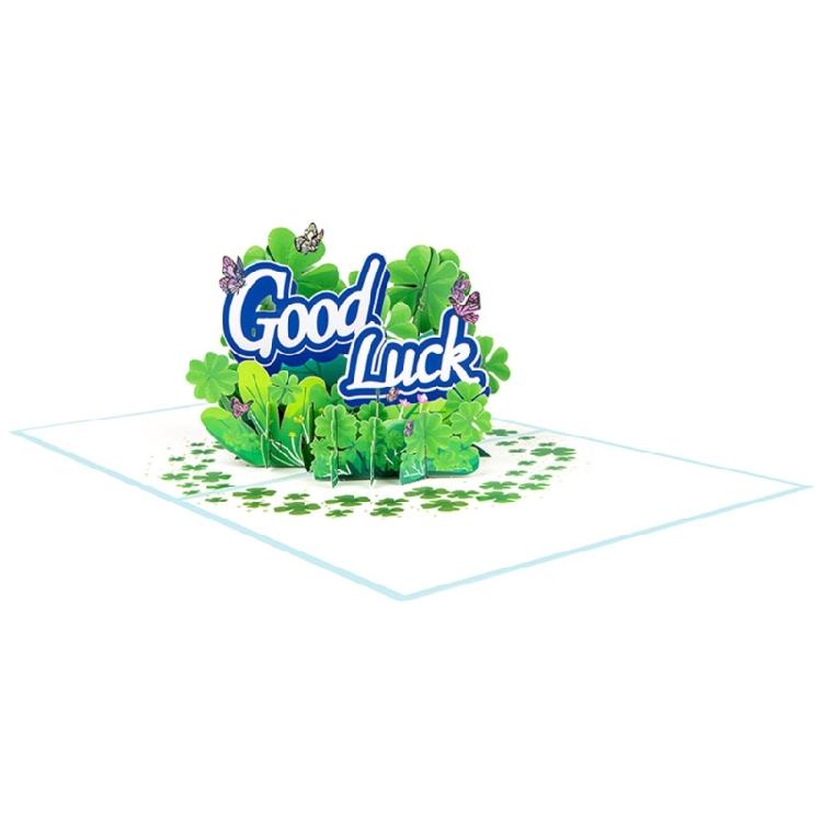 Birthday Card 3D Clovers Popup  Greetings Cards,Good Luck Popup  Card with Note