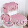 3pcs/Set Toilet Seat Cover Toilet Water Tank Cover Closestool Dust Covers Toilet Seat Cushion Detachable Toilets Cover Cloth