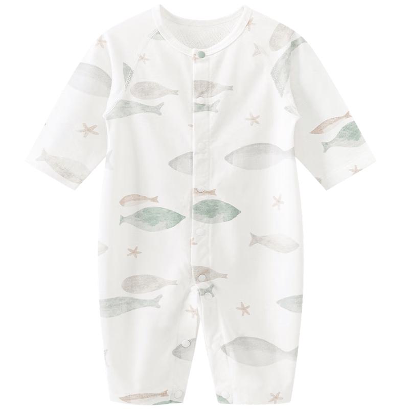 Guaiqi Bear Unisex Light Oxygen Cotton Long Sleeve Baby Romper 90