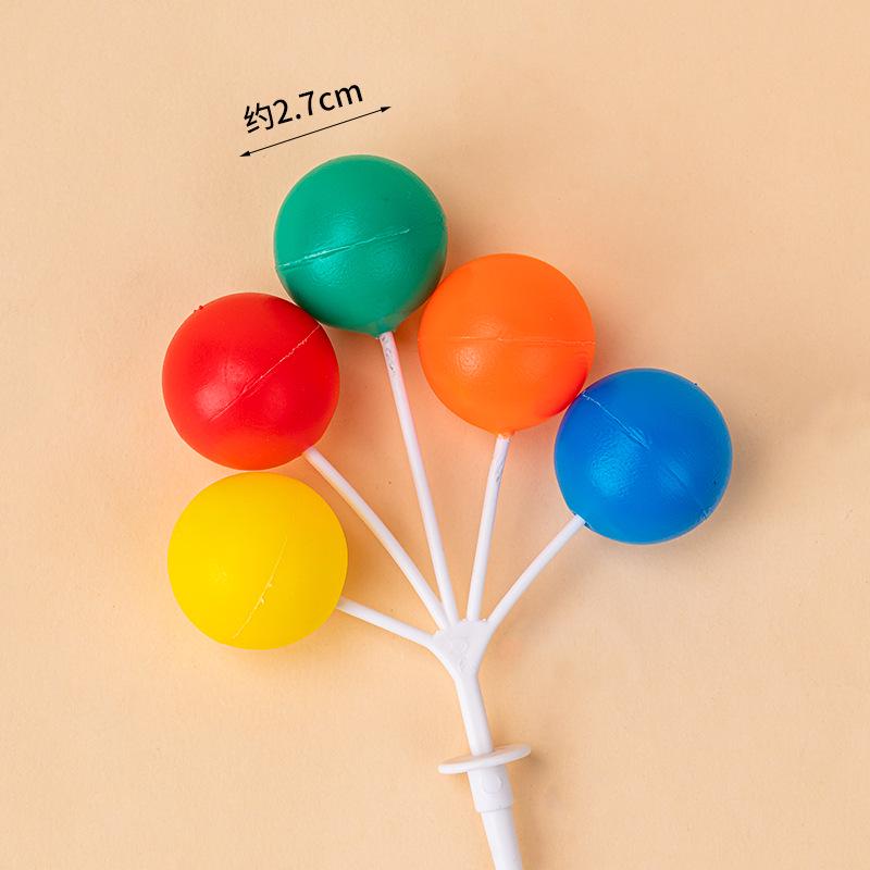 Colorful Retro Balloon Cake Toppers – Round Ball Dessert Decorations