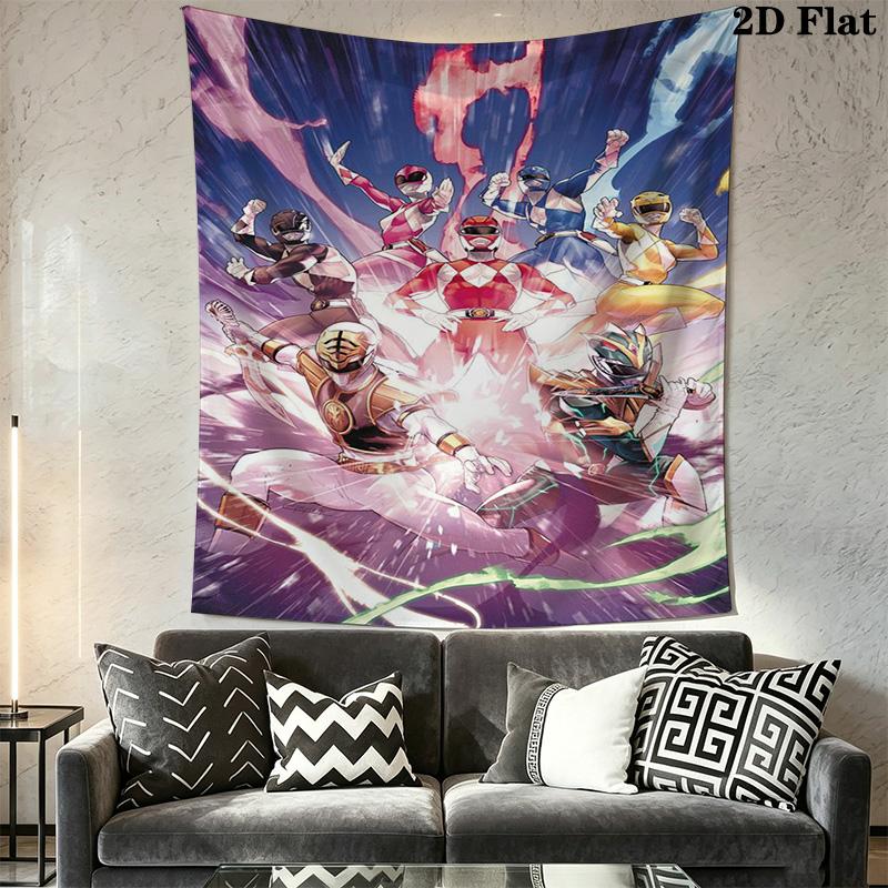 Power Rangers Galactic Heroes Unite Tapestry Wallmounted Fashion Print Wall Covering Decoration Soft Homestay Soft Decoration Tapestry