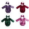 Infant Holiday Photoshoot Velvet Costume Baby Christmas Photo Prop Comfortable Newborns Romper with Headband for Baby