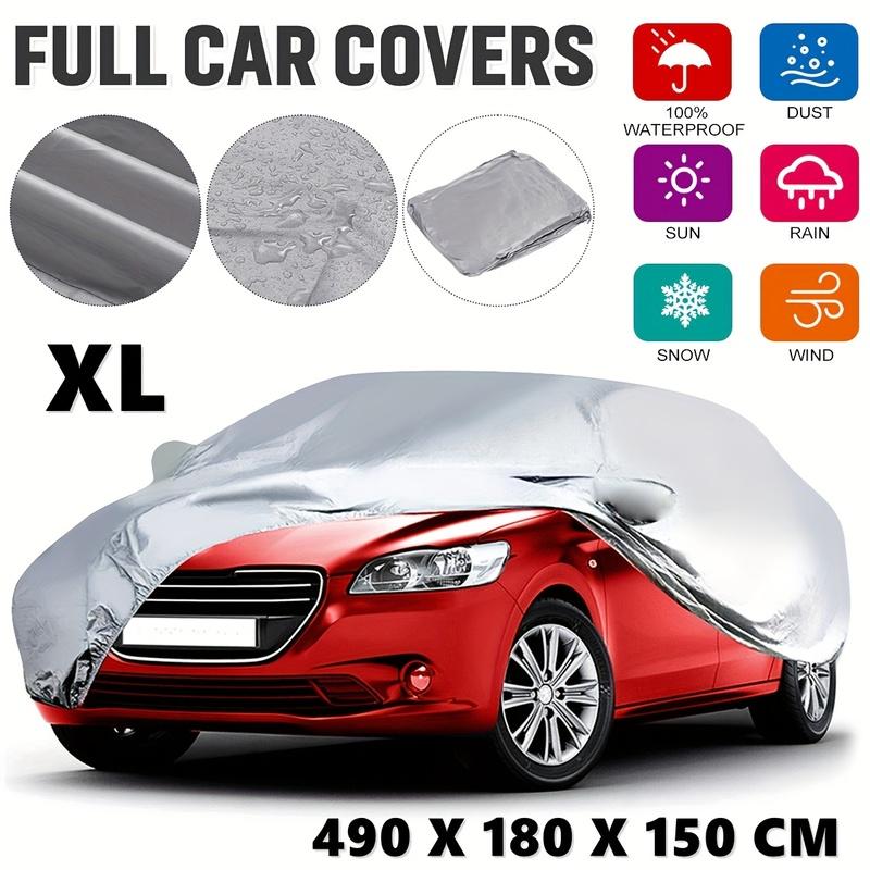 XL-XXL Universal Full Car Cover Waterproof Outdoor Rain UV Dust Proof Silvery Gray