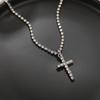 Street Auction Cross Necklace Female European and American Personality Shiny Rhinestone Collarbone Chain Accessories Necklace