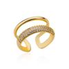 Zircon Rings For Women Open Stainless Steel Ring  Trend Luxury Aesthetic Wedding Jewelry Freeshipping Items Anillos Mujer