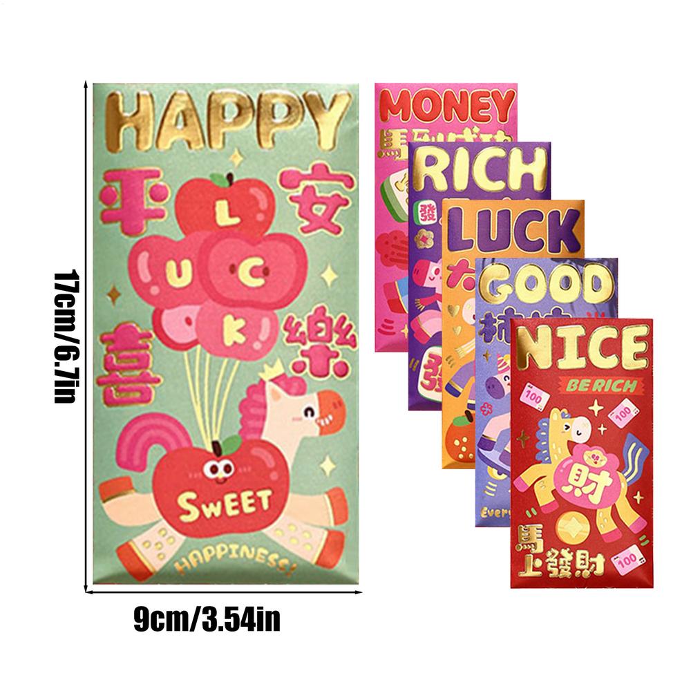 Chinese New Year Red Envelopes Embossed Foil Traditional 2026 Chinese Lunar New Year Red Envelopes For Kids Adults Family